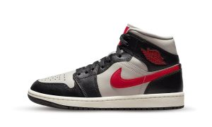 Jordan 1 Mid Black College Grey Gym Red (Women's)