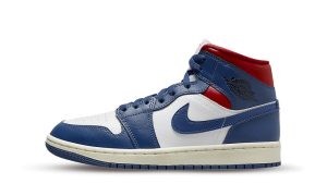 Jordan 1 Mid French Blue Gym Red (Women's)