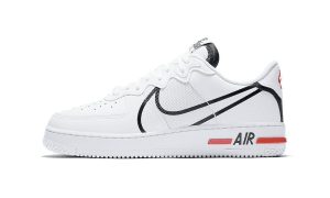 Air Force 1 React White Black Red