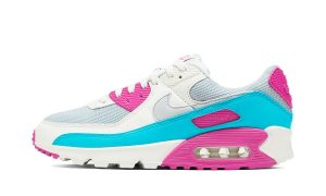 Nike Air Max 90 White Vivid Pink Light Blue Fury (W)