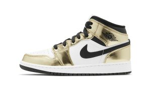 Air Jordan 1 Mid Metallic Gold Black White (GS)
