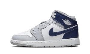 Jordan 1 Mid 'Wolf Grey Midnight Navy' (GS)
