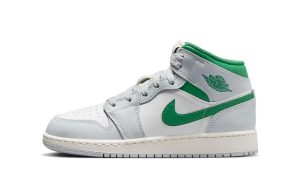Jordan 1 Mid White Pure Platinum Pine Green (GS)