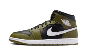 Jordan 1 Mid 'Black White Olive'
