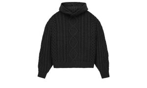 Fear of God Essentials Cable Knit Hoodie Jet Black