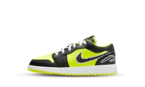 Air Jordan 1 Low SE Black Cat Volt (GS)