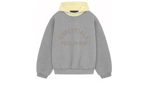 Fear of God Essentials Nylon Fleece Hoodie Dark Heather Oatmeal/Garden Yellow