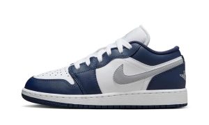 Jordan 1 Low 'Midnight Navy Wolf Grey' (GS)
