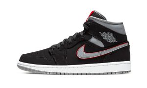 Jordan 1 Mid Black Particle Grey Gym Red