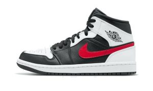 Air Jordan 1 Mid Black Chile Red White