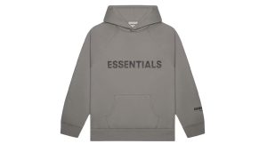 Fear of God Essentials Pullover Hoodie Applique Logo Gray Flannel/Charcoal