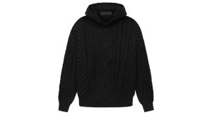 Fear of God Essentials Cable Knit Hoodie Black