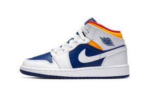 Jordan 1 Mid White Laser Orange Deep Royal Blue (GS)
