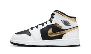 Air Jordan 1 Mid White Gold Black (GS)