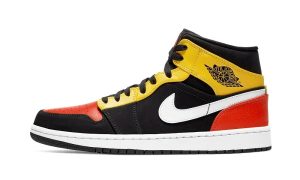 Air Jordan 1 Mid Black Amarillo Orange