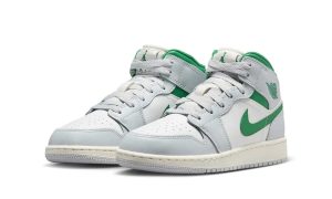 Jordan 1 Mid White Pure Platinum Pine Green (GS) - Imagen 2