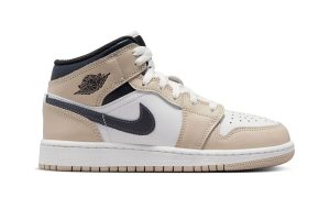 Jordan 1 Mid White Off Noir Rattan (GS) - Imagen 2