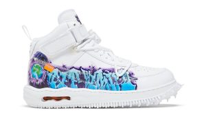 Off-White x Nike Air Force 1 Mid 'Graffiti White' - Image 2