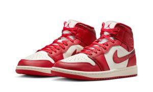 Air Jordan 1 Mid SE Red Cracked Leather (W) - Image 2