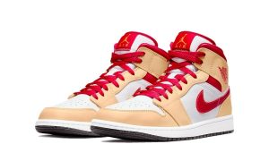 Air Jordan 1 Mid Beige White Red – Image 2
