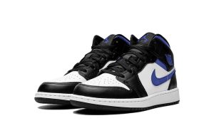 Jordan 1 Mid White Black Racer Blue (GS) - Image 2