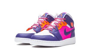 Jordan 1 Mid Fire Pink Barely Grape (GS) - Image 2