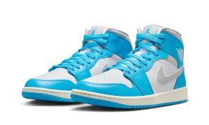 Jordan 1 Mid Dark Powder Blue White Sail Neutral Grey (W) - Image 2