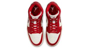 Air Jordan 1 Mid SE Red Cracked Leather (W) - Image 3
