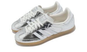 adidas Samba OG Silver Metallic Cracked Leather (W) - Image 3
