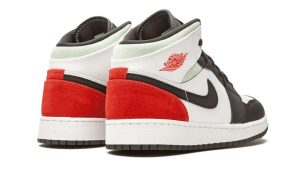 Air Jordan 1 Mid SE White Black Red Spruce (GS) - Image 3