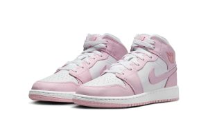 Jordan 1 Mid Pink Foam Fire Red (GS) - Imagen 3