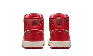 Air Jordan 1 Mid SE Red Cracked Leather (W) - Image 4