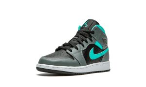 Jordan 1 Mid Grey Aqua (GS) – Bild 4
